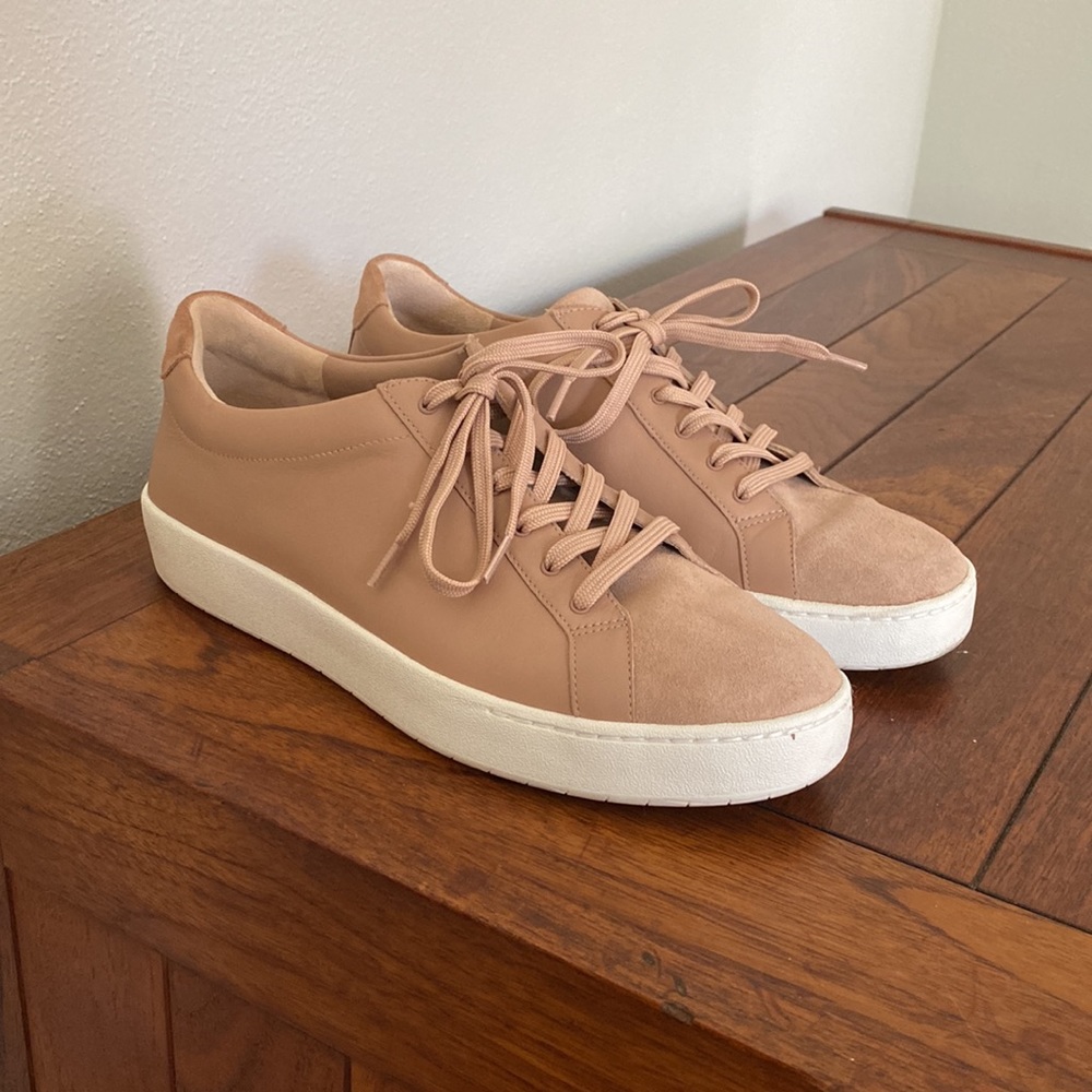 Vince Janna suede and leather lace-up sneaker, 7